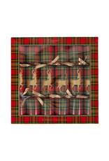 Caspari Celebration Crackers 6pk Reindeer Tartan