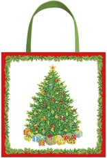 Caspari Christmas Gift Bag Small SQ 5.75x2.5D Christmas Tree