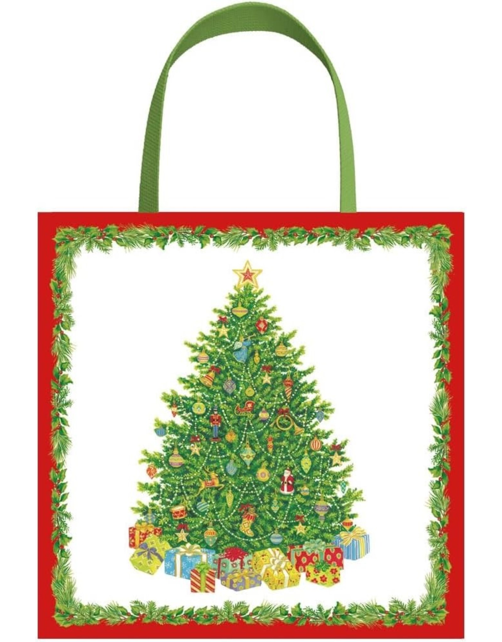Caspari Christmas Gift Bag Small SQ 5.75x2.5D Christmas Tree