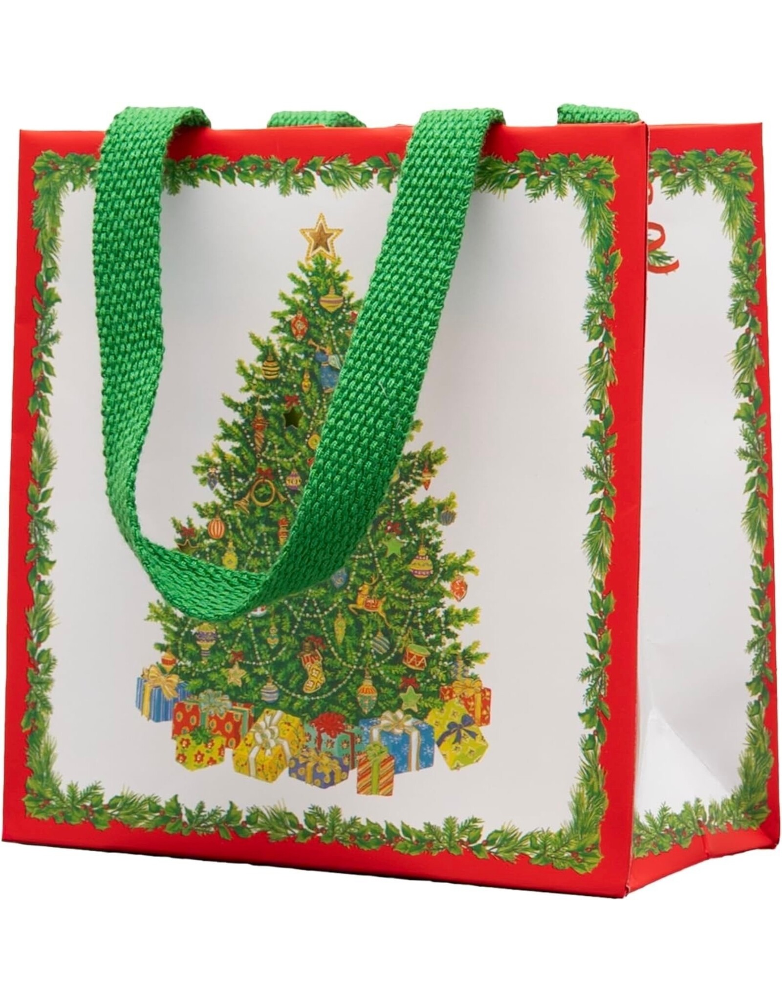 Caspari Christmas Gift Bag Small SQ 5.75x2.5D Christmas Tree
