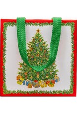 Caspari Christmas Gift Bag Small SQ 5.75x2.5D Christmas Tree