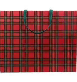 Caspari Christmas Gift Bag Jumbo 20x16x8 Royal Plaid Caspari Christmas Gift Bag Jumbo 20x16x8 Royal Plaid