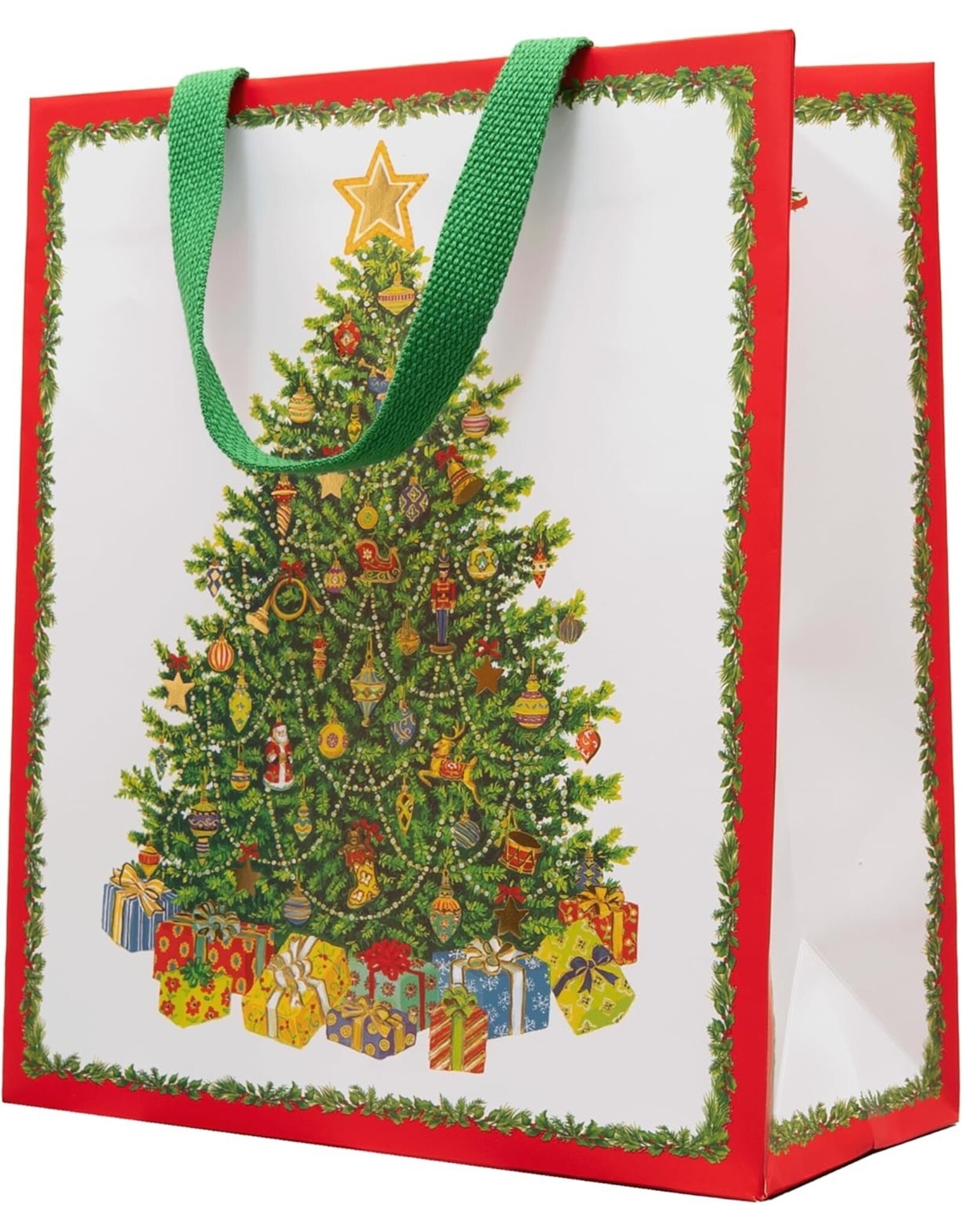 Caspari Christmas Gift Bag Lg 11.75x4.75x10 Christmas Tree