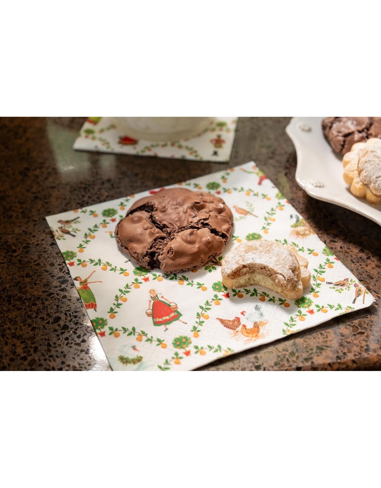 Caspari Christmas Paper Cocktail Napkins 20pk On The Twelfth Day