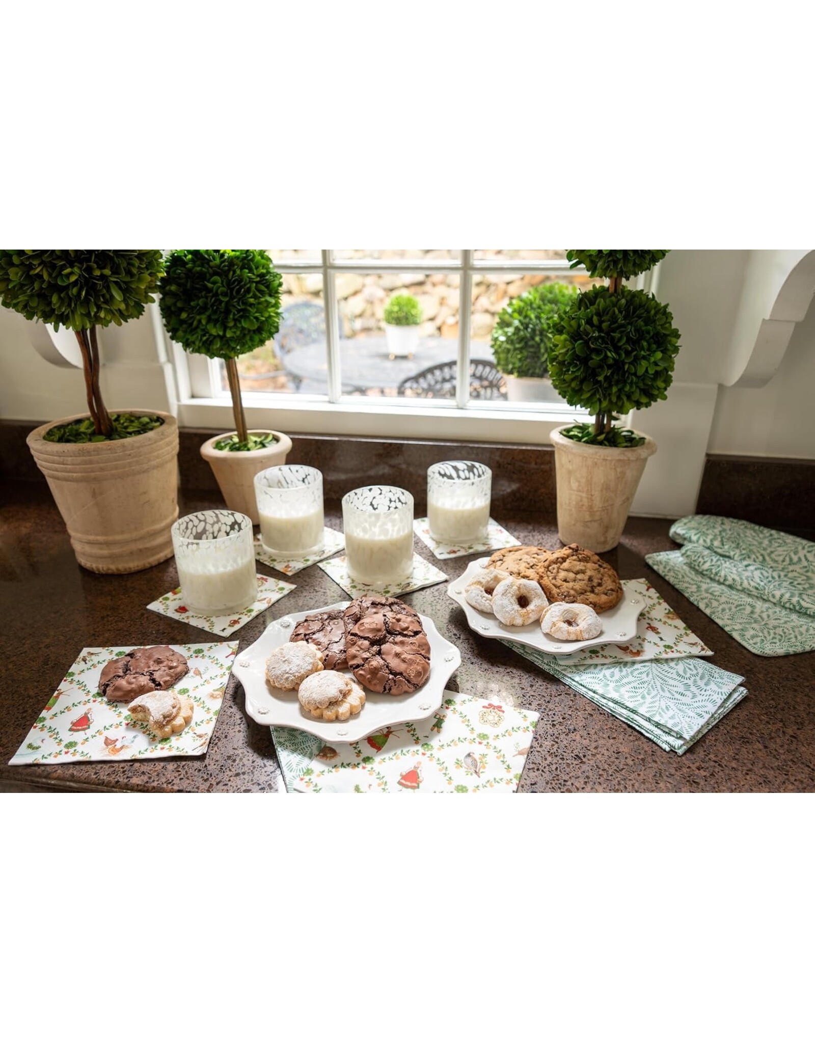 Caspari Christmas Paper Cocktail Napkins 20pk On The Twelfth Day