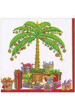 Caspari Christmas Paper Cocktail Napkins 20pk Deck the Palms