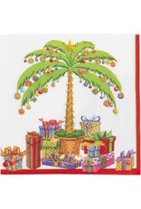 Caspari Christmas Paper Cocktail Napkins 20pk Deck the Palms