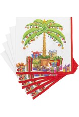 Caspari Christmas Paper Cocktail Napkins 20pk Deck the Palms