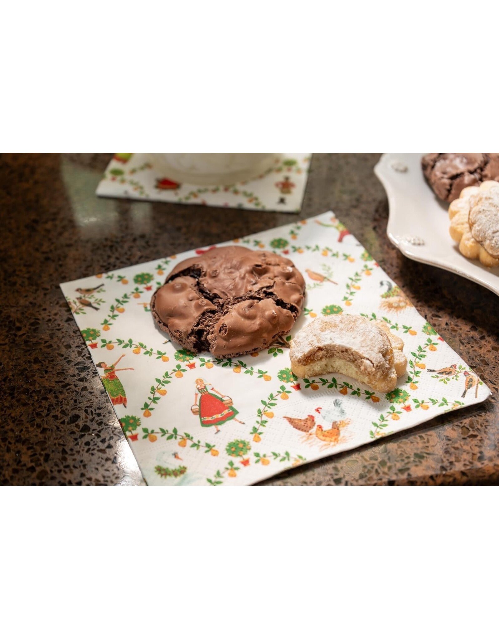 Caspari Christmas Paper Luncheon Napkins 20pk On The Twelfth Day