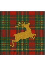 Caspari Christmas Paper Luncheon Napkins 20pk Reindeer Tartan Caspari Christmas Paper Luncheon Napkins 20pk Reindeer Tartan