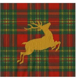 Caspari Christmas Paper Luncheon Napkins 20pk Reindeer Tartan Caspari Christmas Paper Luncheon Napkins 20pk Reindeer Tartan