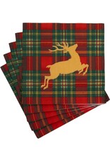 Caspari Christmas Paper Luncheon Napkins 20pk Reindeer Tartan Caspari Christmas Paper Luncheon Napkins 20pk Reindeer Tartan
