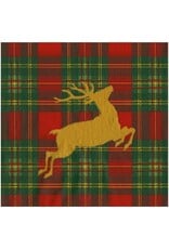 Caspari Christmas Dinner Napkins 20pk Reindeer Tartan Caspari Christmas Dinner Napkins 20pk Reindeer Tartan