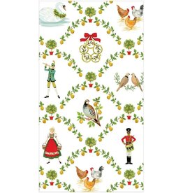 Caspari Christmas Guest Towel Napkins 15pk On The Twelfth Day