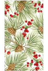Caspari Christmas Guest Towel Napkins 15pk Evergreen and Berries Caspari Christmas Guest Towel Napkins 15pk Evergreen and Berries
