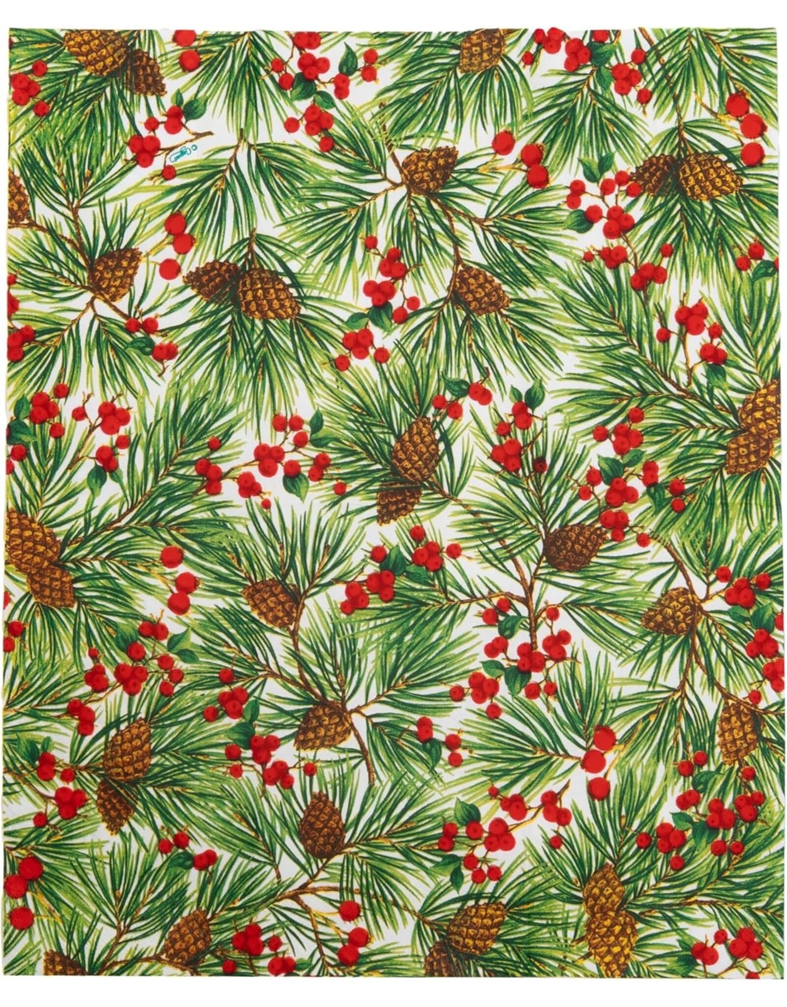 Caspari Christmas Guest Towel Napkins 15pk Evergreen and Berries