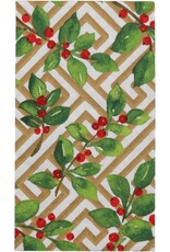 Caspari Christmas Guest Towel Napkins 15pk Holly And Fretwork Caspari Christmas Guest Towel Napkins 15pk Holly And Fretwork