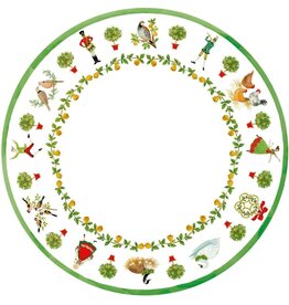 Caspari Christmas Paper Dinner Plates Round 8pk On the Twelfth Day