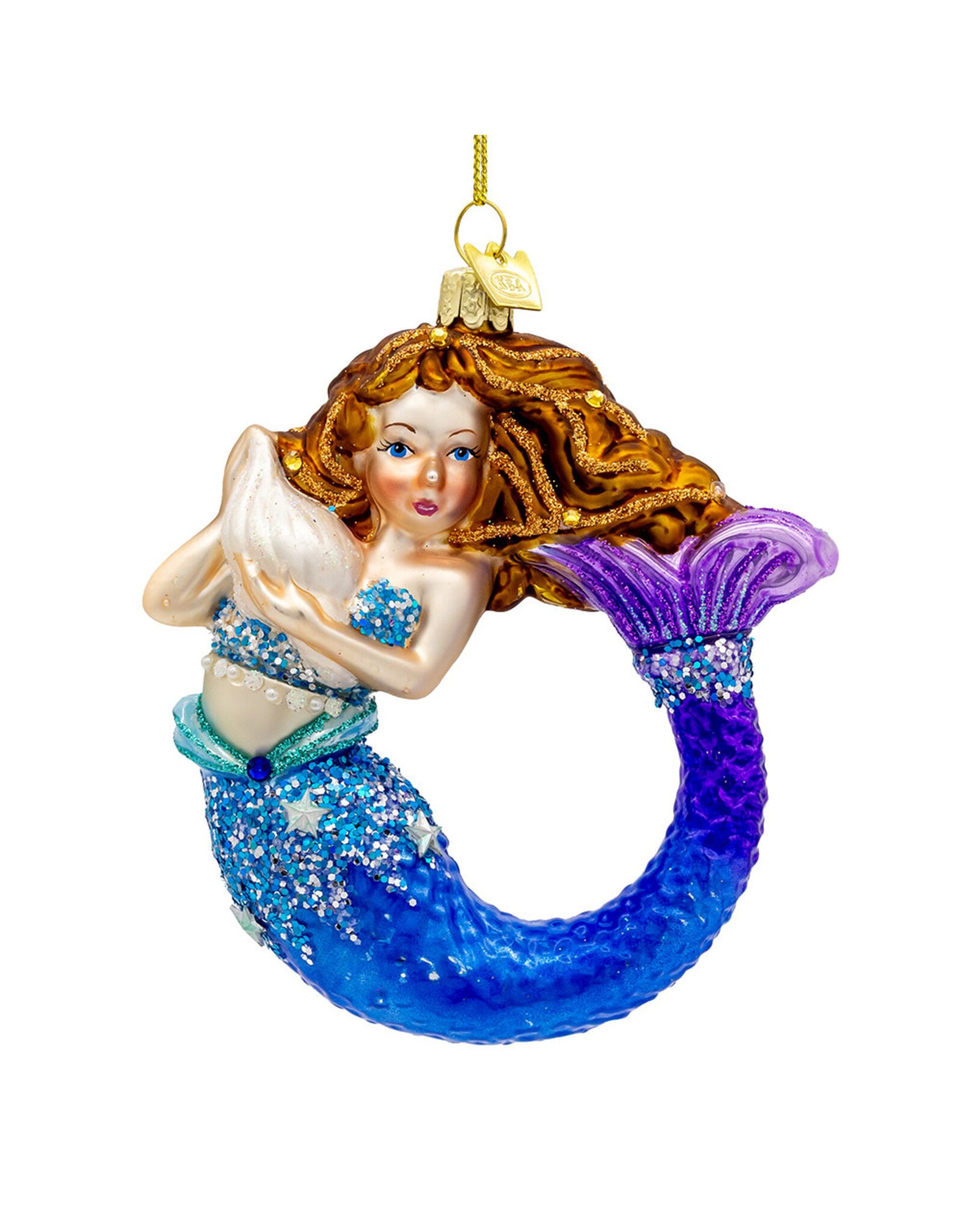 Kurt Adler Bellissimo Glass Mermaid 4.5 Inch