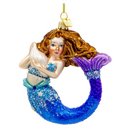 Kurt Adler Bellissimo Glass Mermaid 4.5 Inch