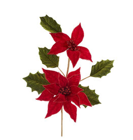 Kurt Adler Poinsettia Picks Holly & Poinsettia Pick 23 Inch