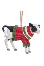 Kurt Adler Farm Animal Cow Wearing Sweater Ornament