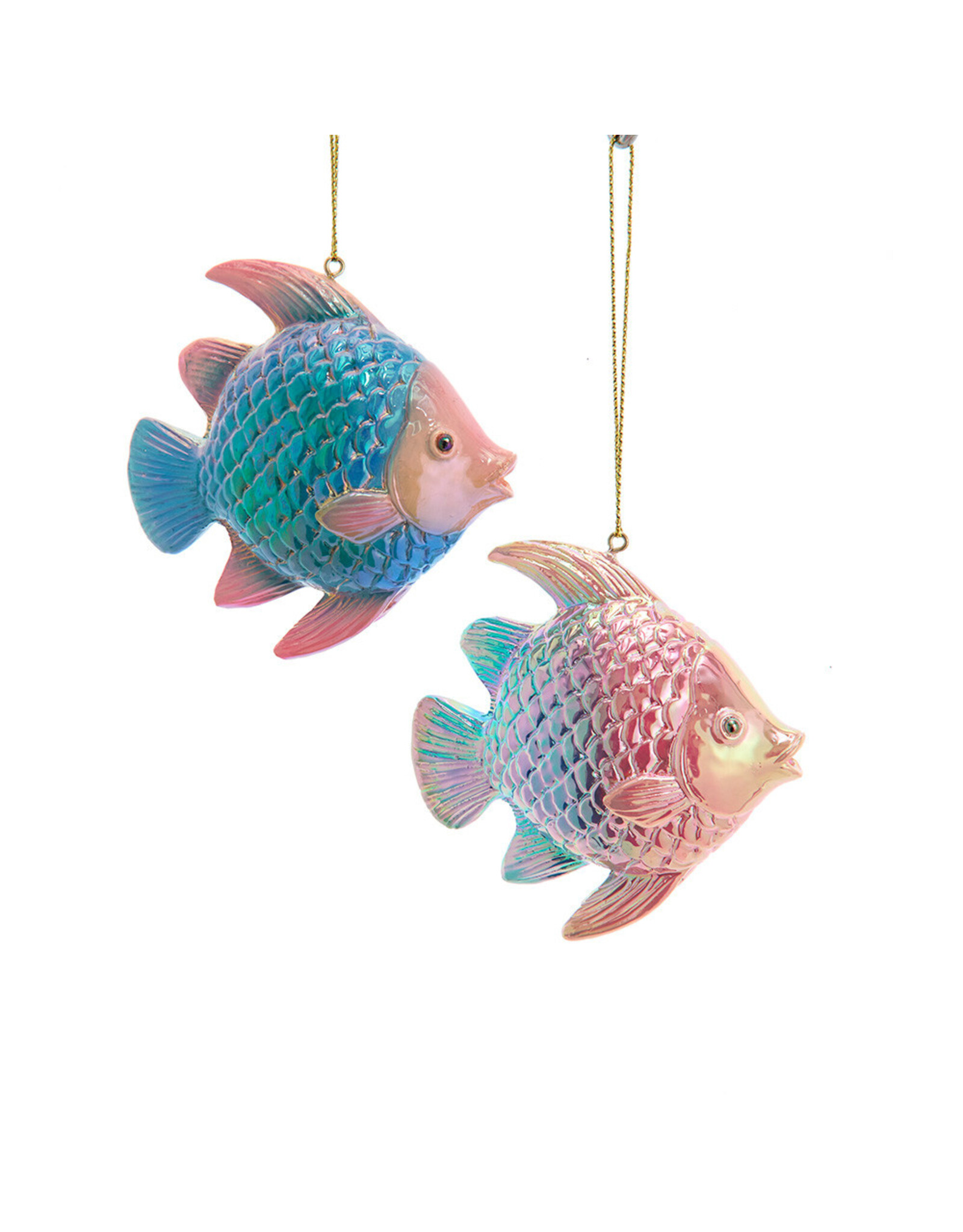 Kurt Adler Tropical Fish Electroplated Ornaments 2 Assorted