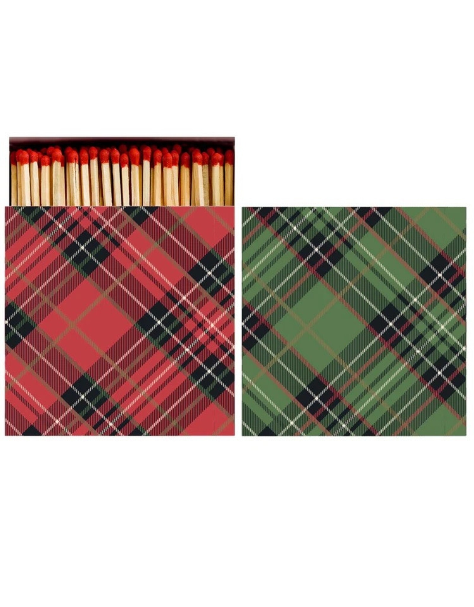 Hester & Cook Red and Green Plaid Matches Box of 60