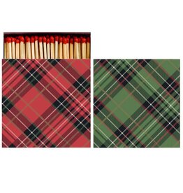 Hester & Cook Red and Green Plaid Matches Box of 60