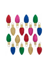 Kurt Adler Glass Multicolor Glittered Bulb Ornaments 1.8 Inch 16pc
