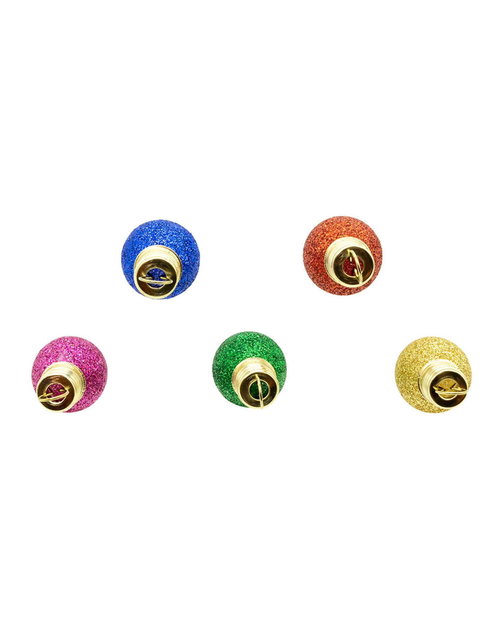 Kurt Adler Glass Multicolor Glittered Bulb Ornaments 1.8 Inch 16pc