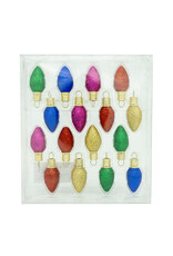 Kurt Adler Glass Multicolor Glittered Bulb Ornaments 1.8 Inch 16pc