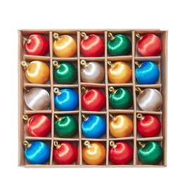 Kurt Adler Multicolor Silk Ball Ornaments 1.18 Inch 25pc