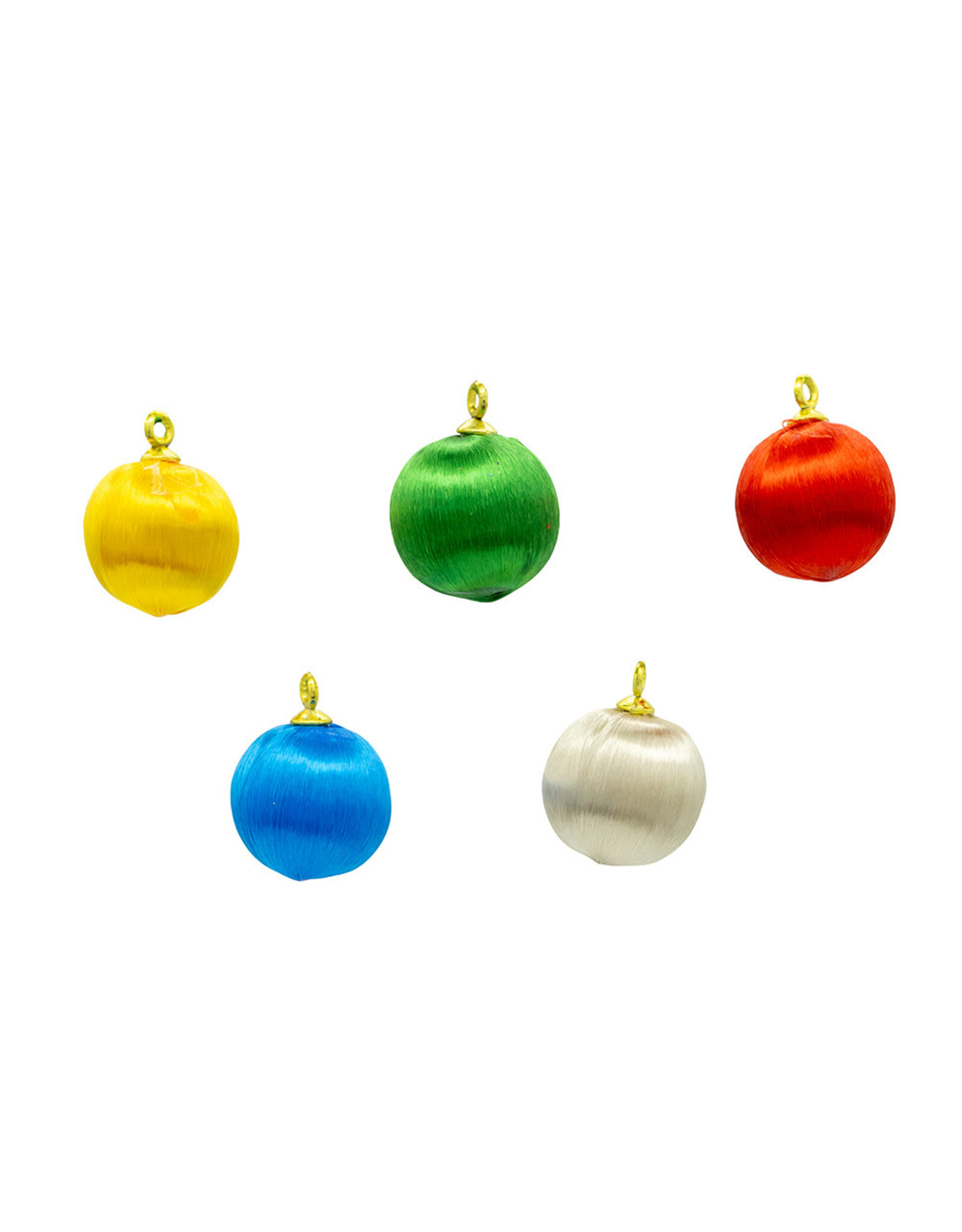 Kurt Adler Multicolor Silk Ball Ornaments 1.18 Inch 25pc