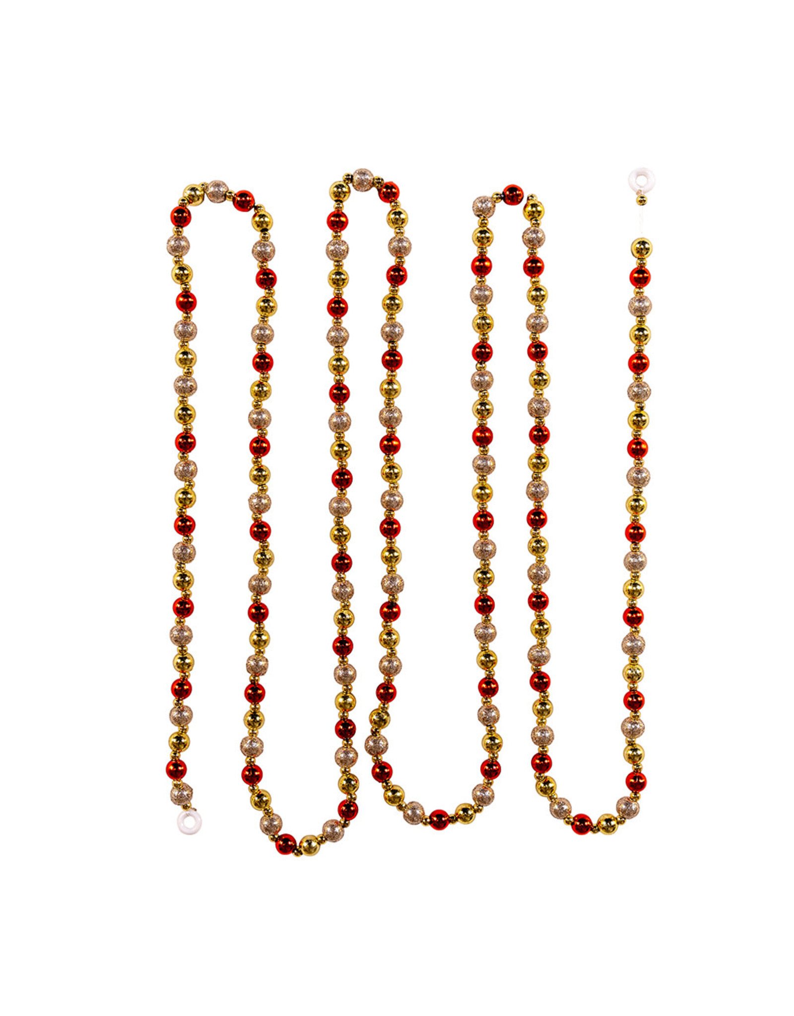 Kurt Adler Miniature Round Bead Garlands 6FT 3 Assorted