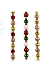 Kurt Adler Miniature Round Bead Garlands 6FT 3 Assorted