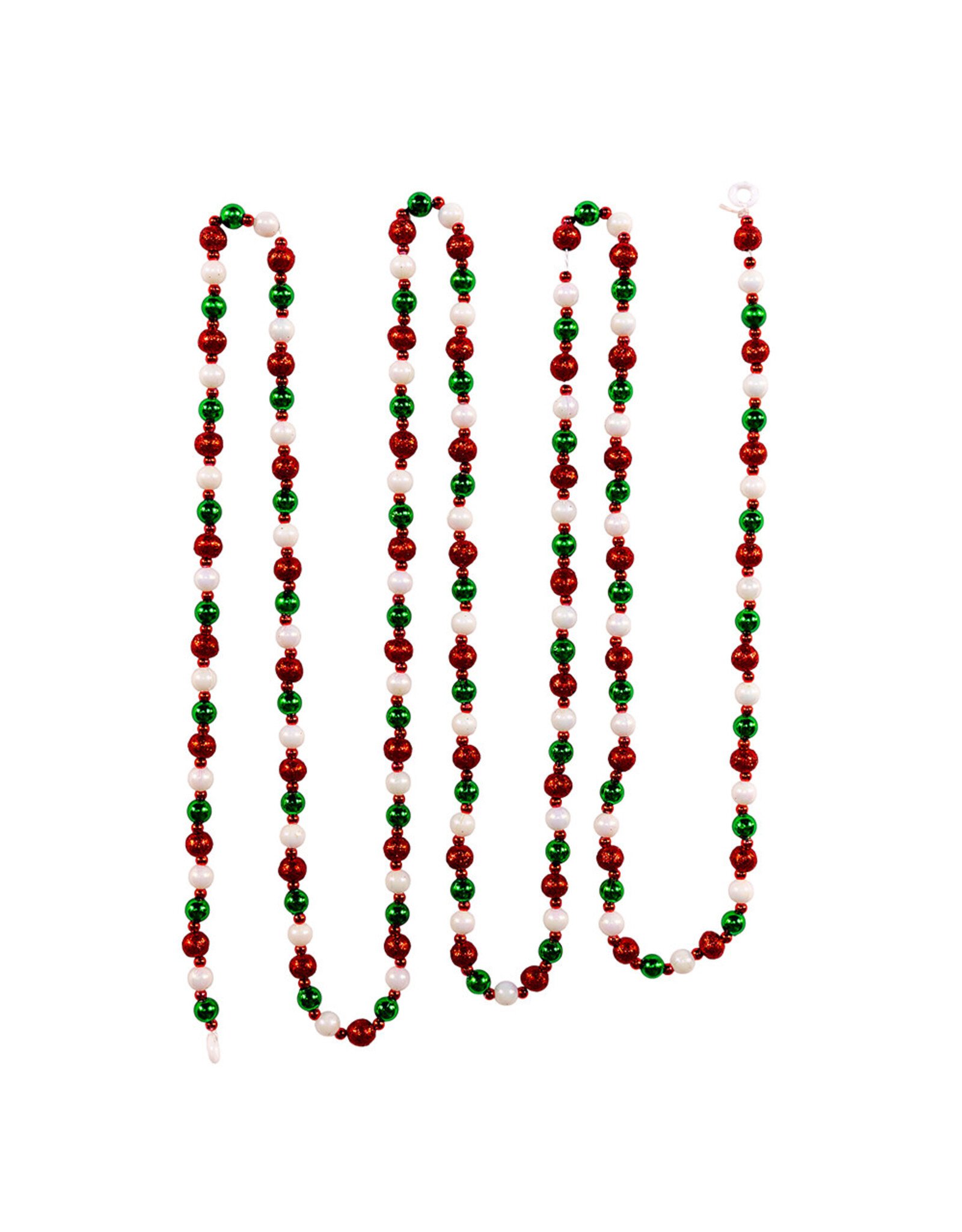 Kurt Adler Miniature Round Bead Garlands 6FT 3 Assorted