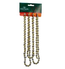 Kurt Adler Miniature Round Bead Garlands 6FT Gold