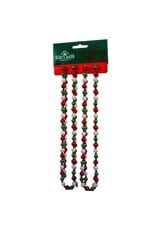 Kurt Adler Miniature Round Bead Garlands 6FT Red White Green