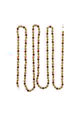 Kurt Adler Miniature Round Bead Garlands 6FT Red Silver Gold