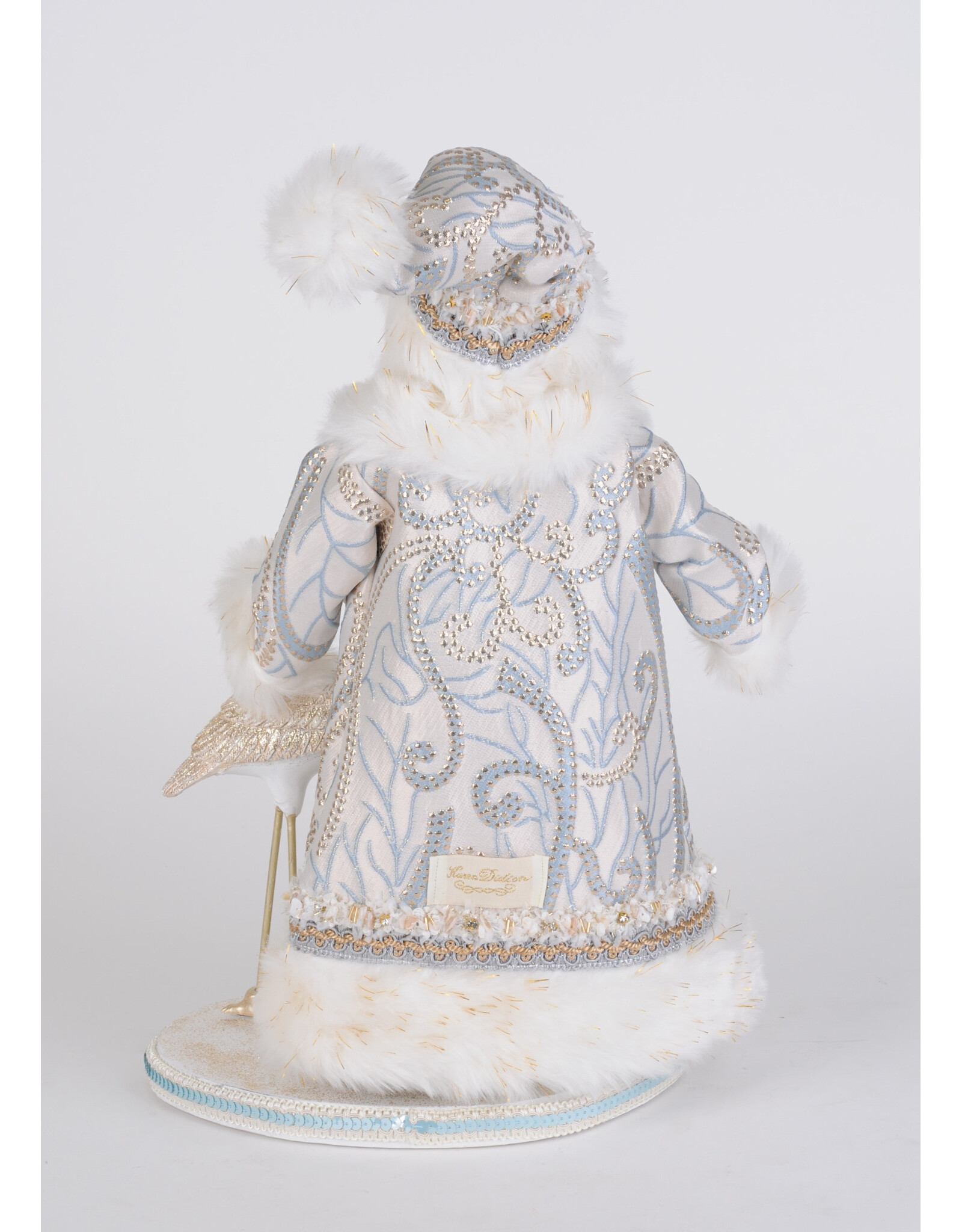 Karen Didion Coastal Crane Santa Figure 18 Inches