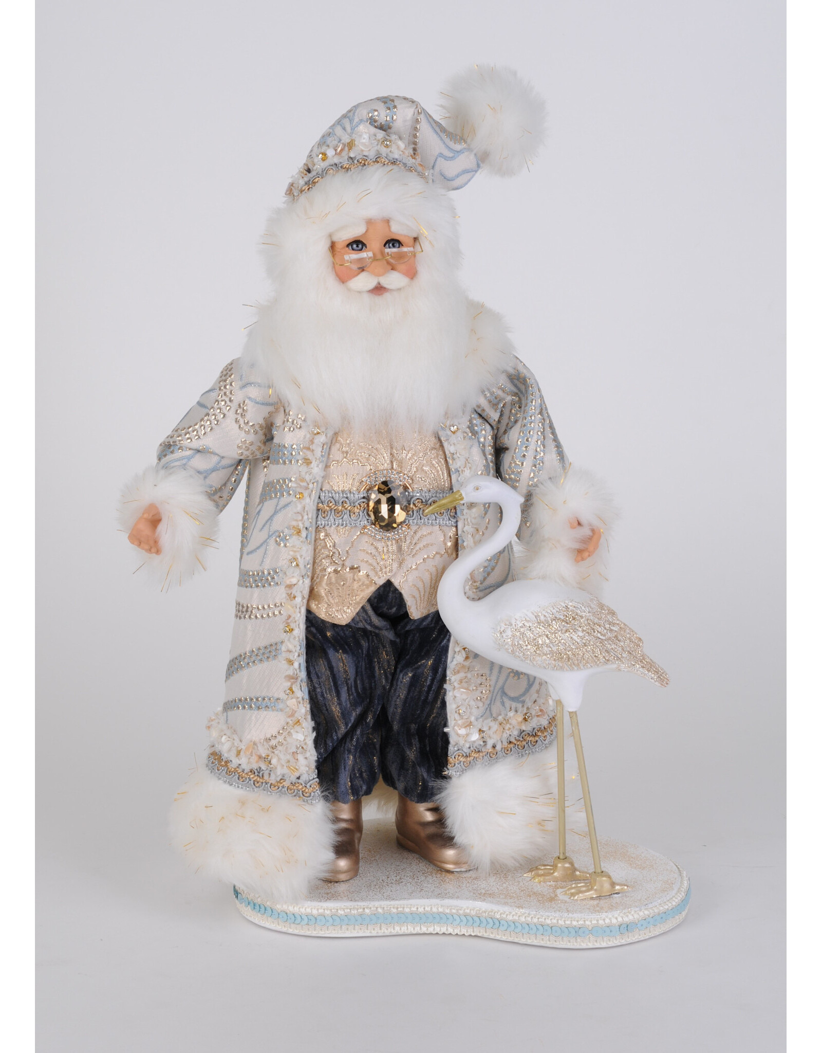Karen Didion Coastal Crane Santa Figure 18 Inches