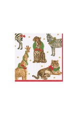 Caspari Christmas Paper Cocktail Napkins 20pk Wild Christmas