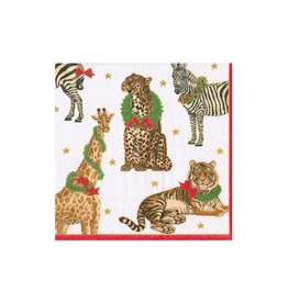 Caspari Christmas Paper Cocktail Napkins 20pk Wild Christmas