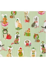 Caspari Christmas Gift Wrapping Paper 8ft Roll Presenting Pets