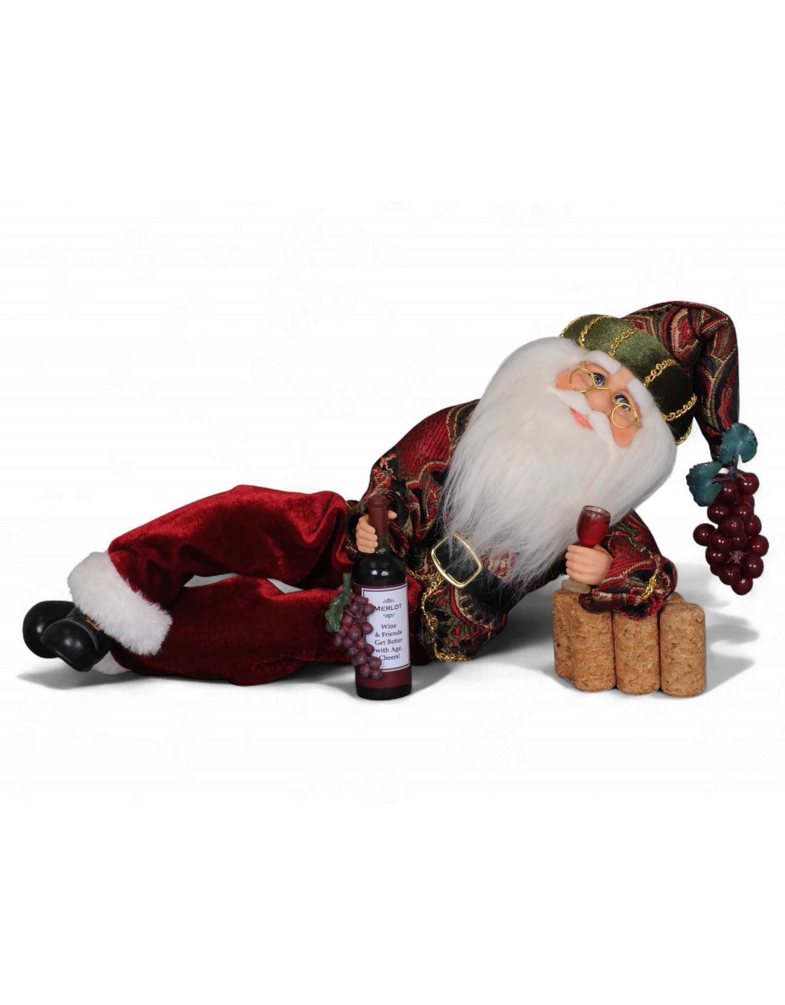 Karen Didion Wine Time Santa Christmas Decor