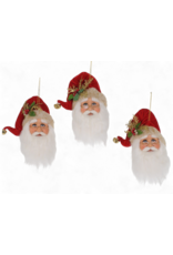 Karen Didion Santa Head Ornaments 3PC Set 7x4x9
