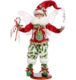 Mark Roberts Fairies Christmas Candy-cane Holly Fairy on Base 21 Inch