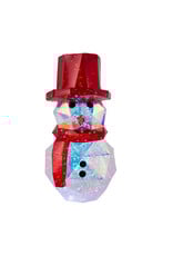 Seasonal Prismatic Iridescent LED Snowman Decor 16 Inch