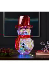 Seasonal Prismatic Iridescent LED Snowman Decor 16 Inch